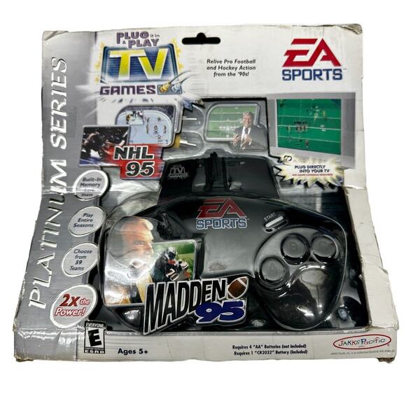 Jakks Pacific EA Sports 2004 Plug n‎ Play Madden 95 & NHL 95 Video Game - Picture 1 of 8
